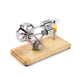 KKnoon Mini Hot Air Stirling Motor Model Colourful LED Power Generator Educational Science Kit for Children Children