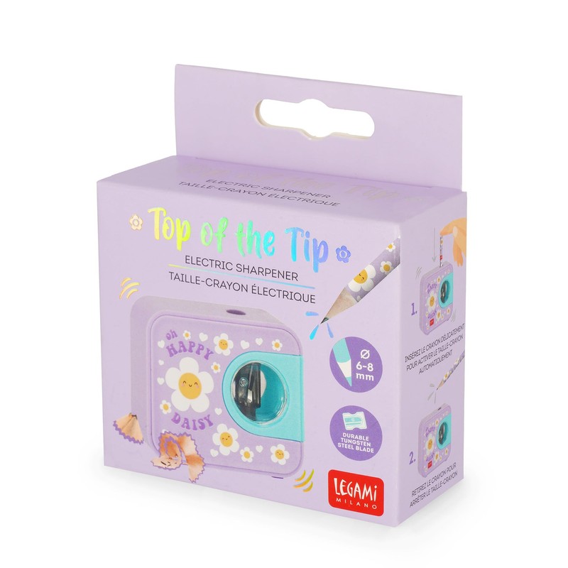 Legami - Temperino Elettrico Top of the Tip, Tema Daisy,
