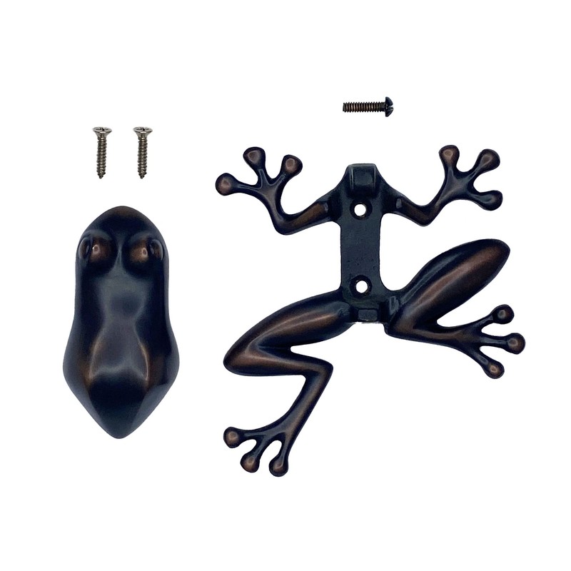 Tree Frog Door Knocker - Oiled Bronze (Premium Size)