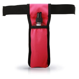 LANLAOER Bolsa para botella de loción de masaje, ajustable, botella de masaje, cubierta de cuero, bolsa de masaje para la cintura (1 bolsillo, rosa)