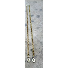 Arden - sourced (2) 3/8"x 8' Grade 70 Transport Chains - HIGH QUALITY - With Grade 70 Grab hooks