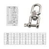 4Pcs 304 Stainless Steel M5 Jaw Eye Swivel Ring Shackle