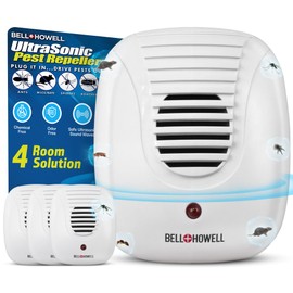 Bell+Howell Upgraded 2025 Ultrasonic Pest Repeller Indoor 4 Pk, Mice Repellent Indoor Home Kit, DIY Pest Control at Home, Plug in Spider Repellent, Rodent Repellent, Bug, Insect, Family & Pet Safe