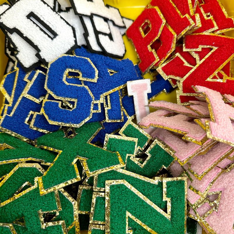 Iron On Chenille Letter Patch 2.5 Inch A-Z Alphabet Varsity