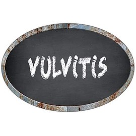 Vulvitis Oval Chalkboard Look with Chalk Style Font Effect 6" Wide Magnet for use on Any Steel Surface