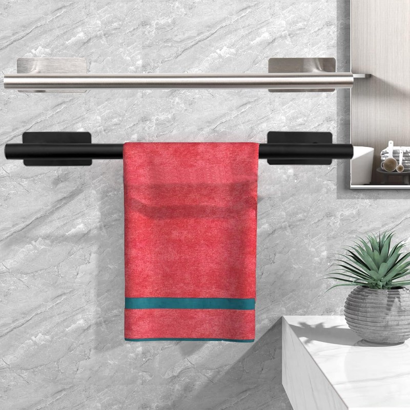 Vanloory Self Adhesive Bath Towel Bar, Stainless Steel Towel Racks