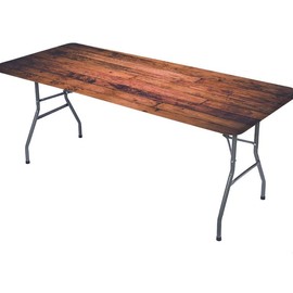 LKEZYOEL Picnic Table Cover for 4ft Table Aged Wooden Texture Elastic Fitted Tablecloths for Picnic Banquet Parties Style02