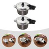HEMOTON 2pcs Mini Pressure Cooker Model Alloy Kitchen Toy for