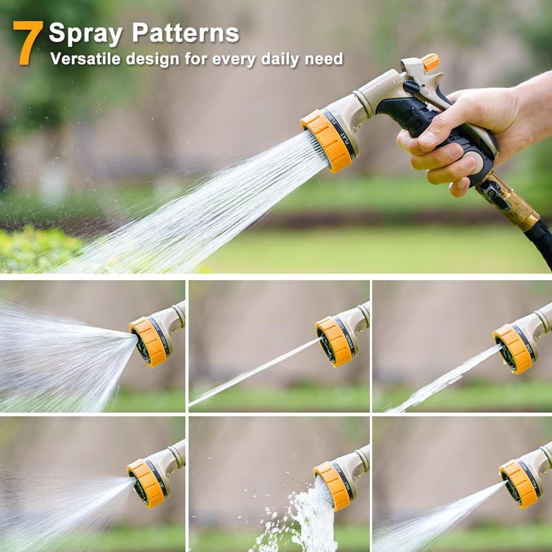 FANHAO Metal Garden Hose Nozzle Heavy Duty, Rear Trigger Water
