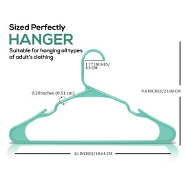 Utopia Home Utopia Home Plastic Hangers 150 Pack - Perfect Space Saving Clothes Hanger - Durable and Strong - Perfect Closet Organizers with Shoulder Grooves (Aqua)