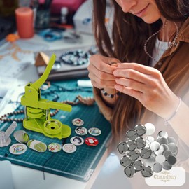 Shandini Can Badge Material Set, Glossy Surface, For Can Badge Machines, Parts Set, Set of 100, Includes Dedicated Gasket 1.5 inches (37 mm)