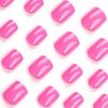 MouyouGlow Press on Nails Short, Squoval Light Deep Neon Pink