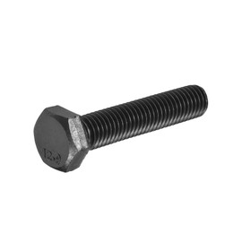 uxcell M10-1.5 x 50mm Left Hand Hex Head Bolt, Black Oxide Carbon Steel Reverse Fully Threaded Fastener Screws Bolts for Machinery, Automobiles and Construction