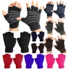 Unspecified Men's Basic Fingerless Knit Winter Gloves - Solid Neon