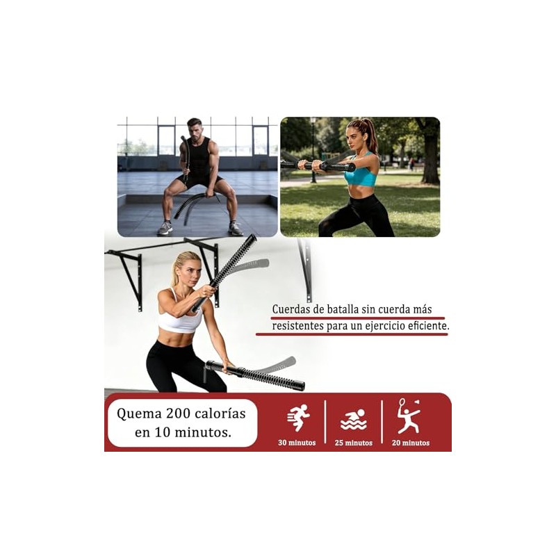 Cuerda de batalla inalámbrica (2 Pcs) cuerdas de entrenamiento portátiles