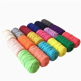 1PCS 250g 8.1oz Soild Color Fancy Yarns DIY Knitting Crochet Yarn Pet Cave Basket Crochet Bag Fabric Yarn Bag Handbag Carpet Cushion Cotton Cloth T-Shirt Yarn