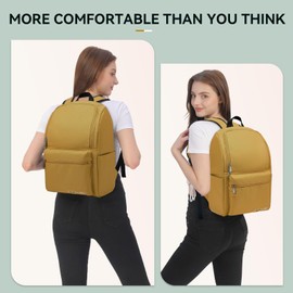 OMOUBOI Laptop Backpack for Men Women Fits 14-15.6 Inch Laptop Lightweight Bookbag School Rucksack Work Bags Anti Theft Casual Daypack for Tennis Hiking Weekender Travel Business College,Ginger