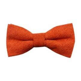 Men's Luxury Cotton Blend Bow Tie & Pocket Square and Braces Set (Burnt Orange Bow Tie and Pocket Square & Burnt Orange Braces)