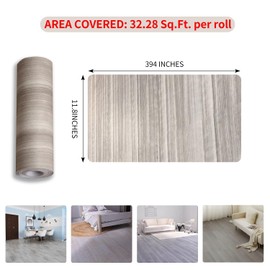 Peel and Stick Vinyl Flooring Roll - 11.8"x394" (32.29 Sq Ft) - Long Continuous Roll Reduces Seams | Waterproof & Non-Slip | for Kitchen, Bathroom, Rentals - Easy DIY