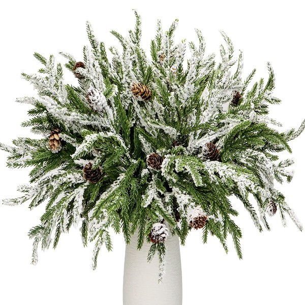 Norfolk Pine Branches with Pine Cone 17" Christmas Greenery Norfolk