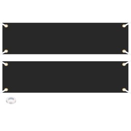 PATIKIL Blank Banners Signs to Decorate 2'x8' Sublimation Black Banner with Hanging Rope for Business Outside Outdoor Wall, 2 Set