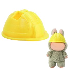 Lyreh Plush Doll Hard Hat, Bright and Lovely Mini Hard Hat Toy for 6.69-7.87 Inch Plush Doll Cap Decoration Keychain Accessories or Gifts (Yellow)