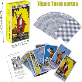 Krilucly Tarot Cards, Vintage Tarot Cards, Tarot Cards with Colorful Box, Classic Tarot Portable Version Classic Tarot Cards for Beginners and Professional Players