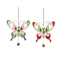 Beautiful Window Hanging Decoration Butterfly Tiffany Glass Colourful Approx. 22 cm