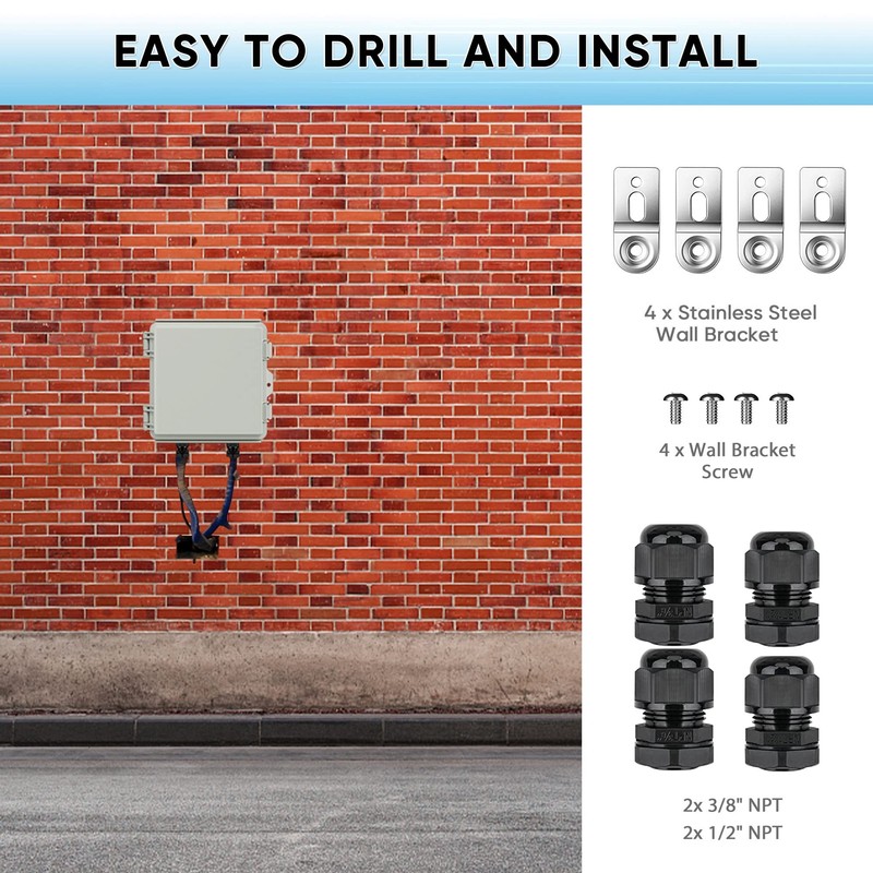 GEVEELIFE Waterproof Junction Box ABS Plastic, Outdoor Electrical Box IP67