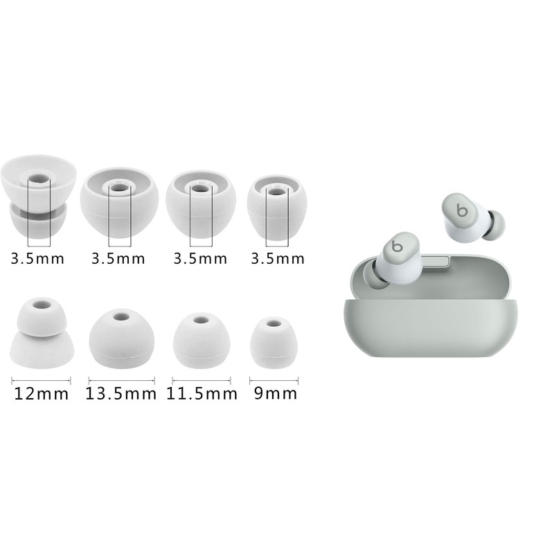 Zotech Replacement Earbud Tips for Beats Solo Buds, 12 Pairs