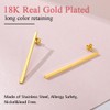 FindChic Gold Geometric Earrings Dangle, Bar Drop Earrings 18K Gold