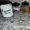 Hyperspace Glass Cookie Jar Food Container with Airtight Black Metal