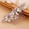 Chargances Bridal Silver Rhinestone Flower Hair Comb Wedding Crystal Hair