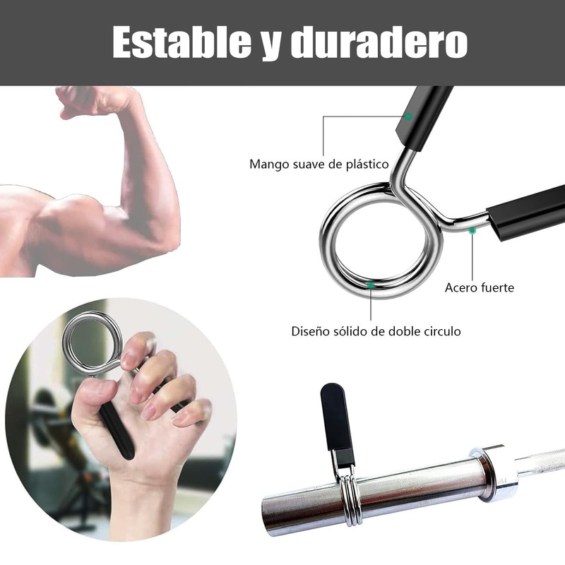 6 Uds Abrazaderas para Barra de Pesas,Seguro para Barra 25mm