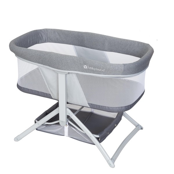 Baby Trend Quick-Fold 2-in-1 Rocking Bassinet, Shadow Stone Gray