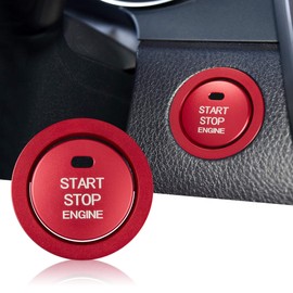 TOMALL Aluminum Engine Start Stop Push Button Cover Trim Compatible with Toyota Camry 2018 2019 2020 2021 2022 2023 Car Keyless Engine Ignition Start Button Cap Surrounding Trim Ring Decoration (Red)