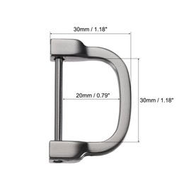 sourcing map U Shape Horseshoe D-Rings Screw Buckle for DIY Black 30 mm (1.18 Inches) Pack of 2, black