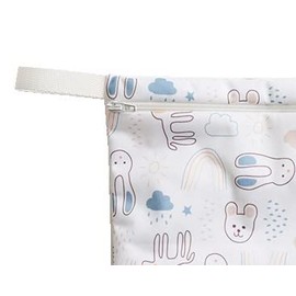 Imsevimse Vimse Washable Nappy Bag Wetbag Large (White Teddy), 46 cm x 35 cm