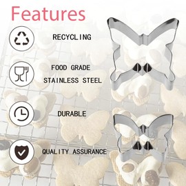 Crastilior 5PCS Butterfly Small Cookie Cutters Set holiday cookie cutter set for Baking Homemaking Cookie Biscuits Dough