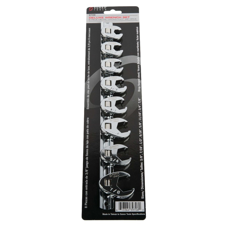 SUNEX TOOLS 9708 3/8-Inch Drive Fractional Crowfoot Flare Nut Wrench