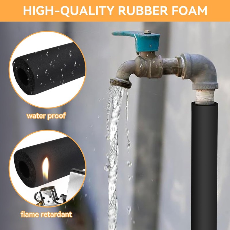 Pipe Insulation Foam Black Foam Pipe Insulation Diameter 25 mm