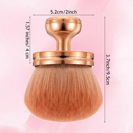 Qianyu Extra Large Body Makeup Brush for Self-Tanner 3.7 Inch Self Tanning Back Applicator Rose Gold Wide Round Head Kabuki Brush for Foundation Blush Bronzer Face Body Brush Gift