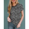 EVALESS Womens Elegant Polka Dot Tops Crewneck Short Sleeve T