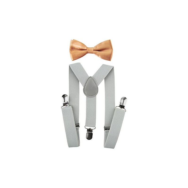 axy Children's Light Grey Braces Y Shape with Bow Tie