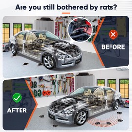 Alikguu 2Pcs Ultrasonic Rodent Repellent for Car Engines,Battery Operated Rodent Repellent Under Hood Anti,Mice,Mouse,Rodent Repellent for Cars Keeping Rodents Out of Car Basement Garage Warehouse
