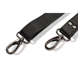 Josephine Osthoff Shoulder Strap Genuine Leather Replacement Strap Crossbody Strap Replacement 135 cm Length 3 cm Width Black/Anthracite Genuine Leather, black