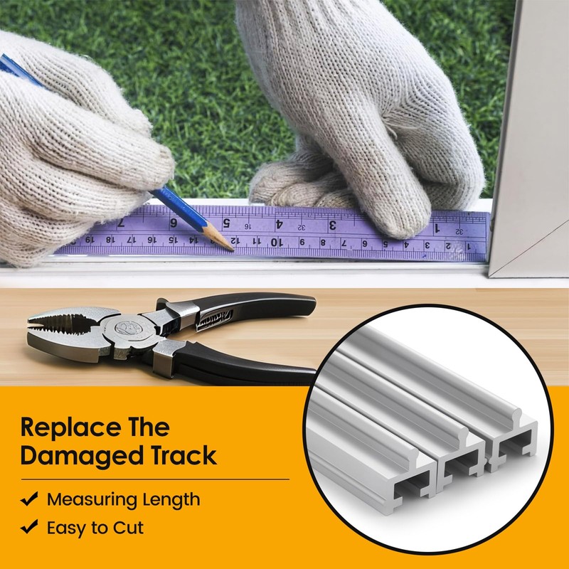 OTIIALOT Anodized Aluminium Sliding Screen Door Track,Sliding Door Bottom Track