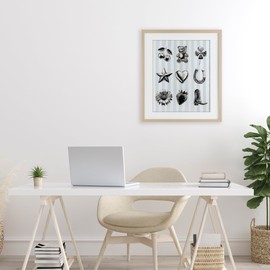 Stupell Industries Glam Western on Blue Birch Framed Print Under Glass design by Lil' Rue, 21 x 17