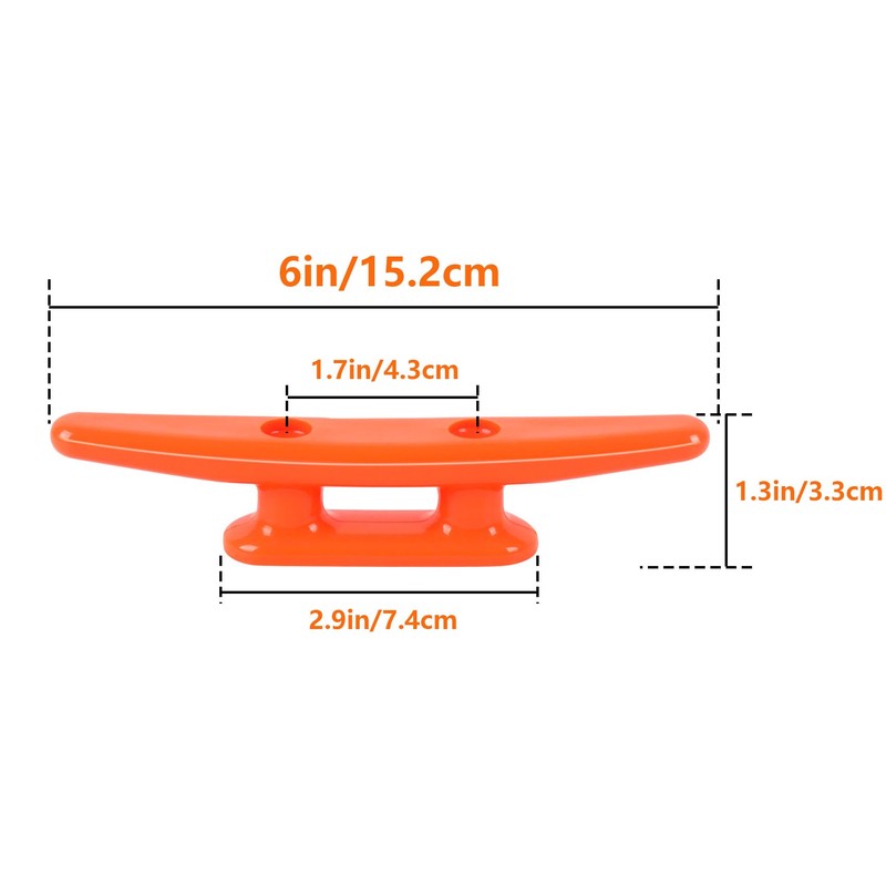 Orange Nylon Boat Cleat 6 Inch, 4 Pack Dock Cleat