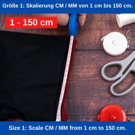 Tailor's Tape Measure, Pack of 3, Universal Measuring Tape with 150 cm / 60 Inch Total Length, 2 in 1 Tape Measure with CM and Inch Scale, Measurement of Clothes, Body Fat, Roll Measuring Tape in Roll